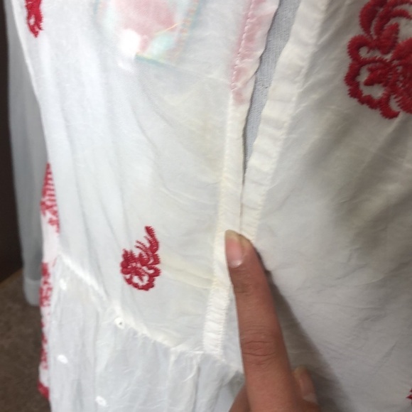 Johnny Was white and red floral boho top size small - Picture 7 of 9